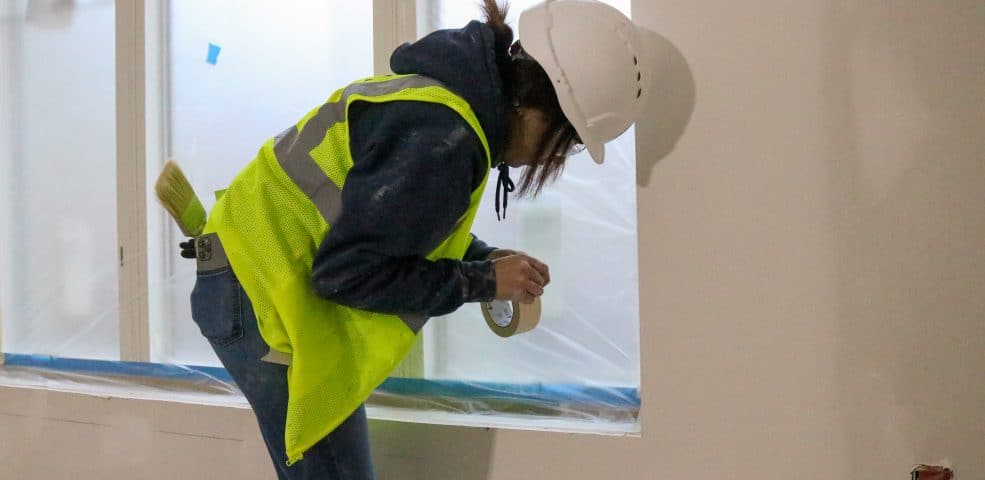 Yulissa Andrade EV Construction National Women in Construction Week Skilled Trades Painting Firestopping West Michigan Grand Rapids Holland