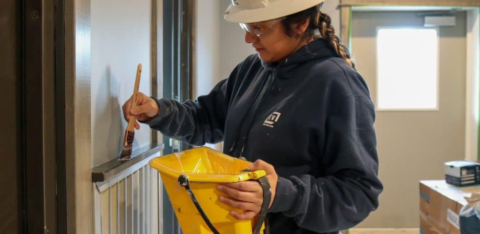 Yulissa Andrade EV Construction National Women in Construction Week Skilled Trades Painting Firestopping West Michigan Grand Rapids Holland