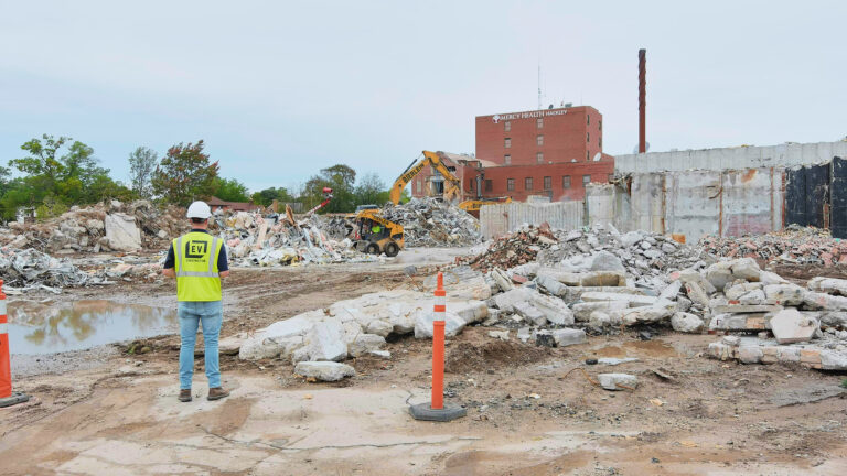 Demolition of Mercy Health Hackley Hospital Muskegon Michigan