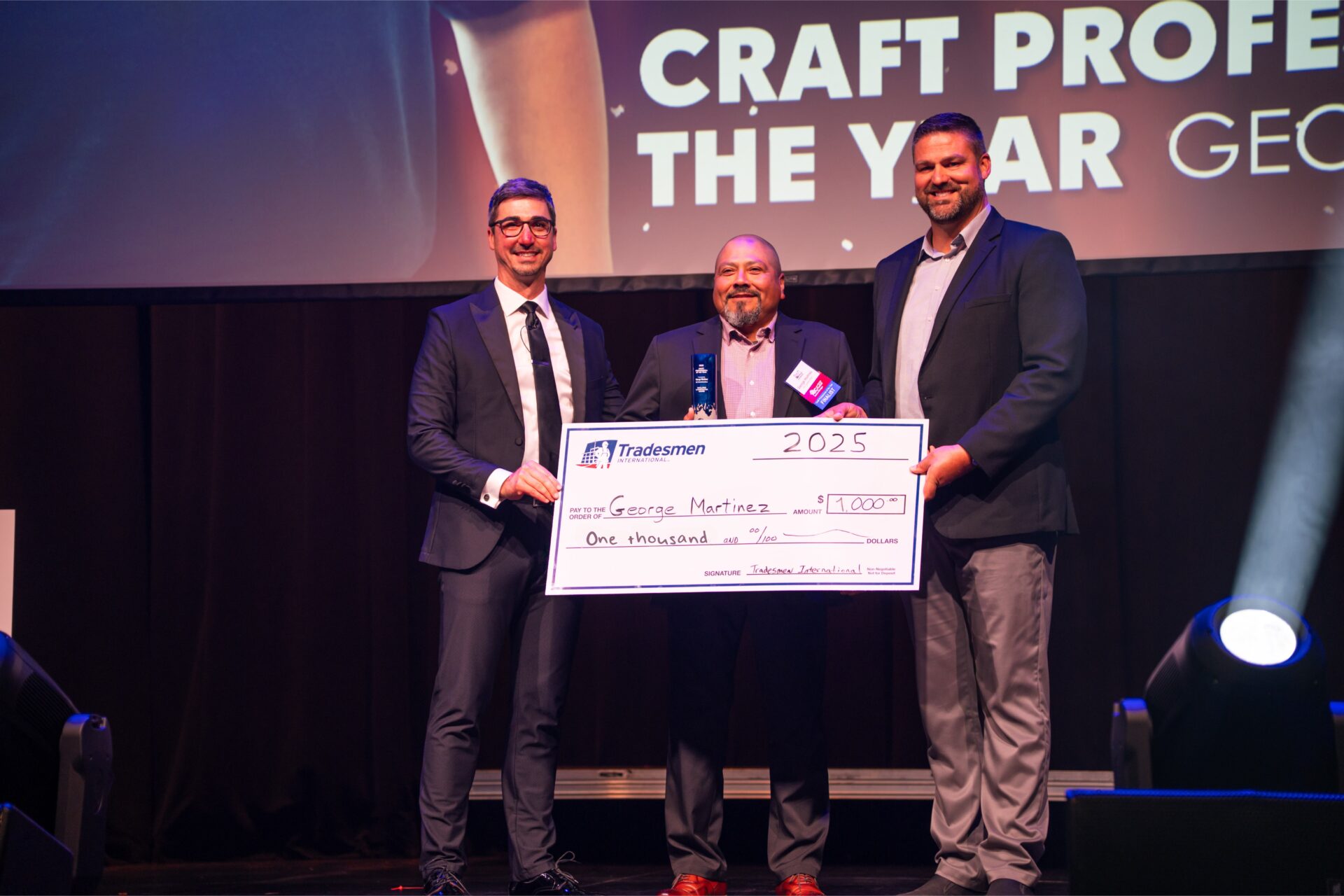 George Martinez Craft Professional of the year 2025 EV Construction