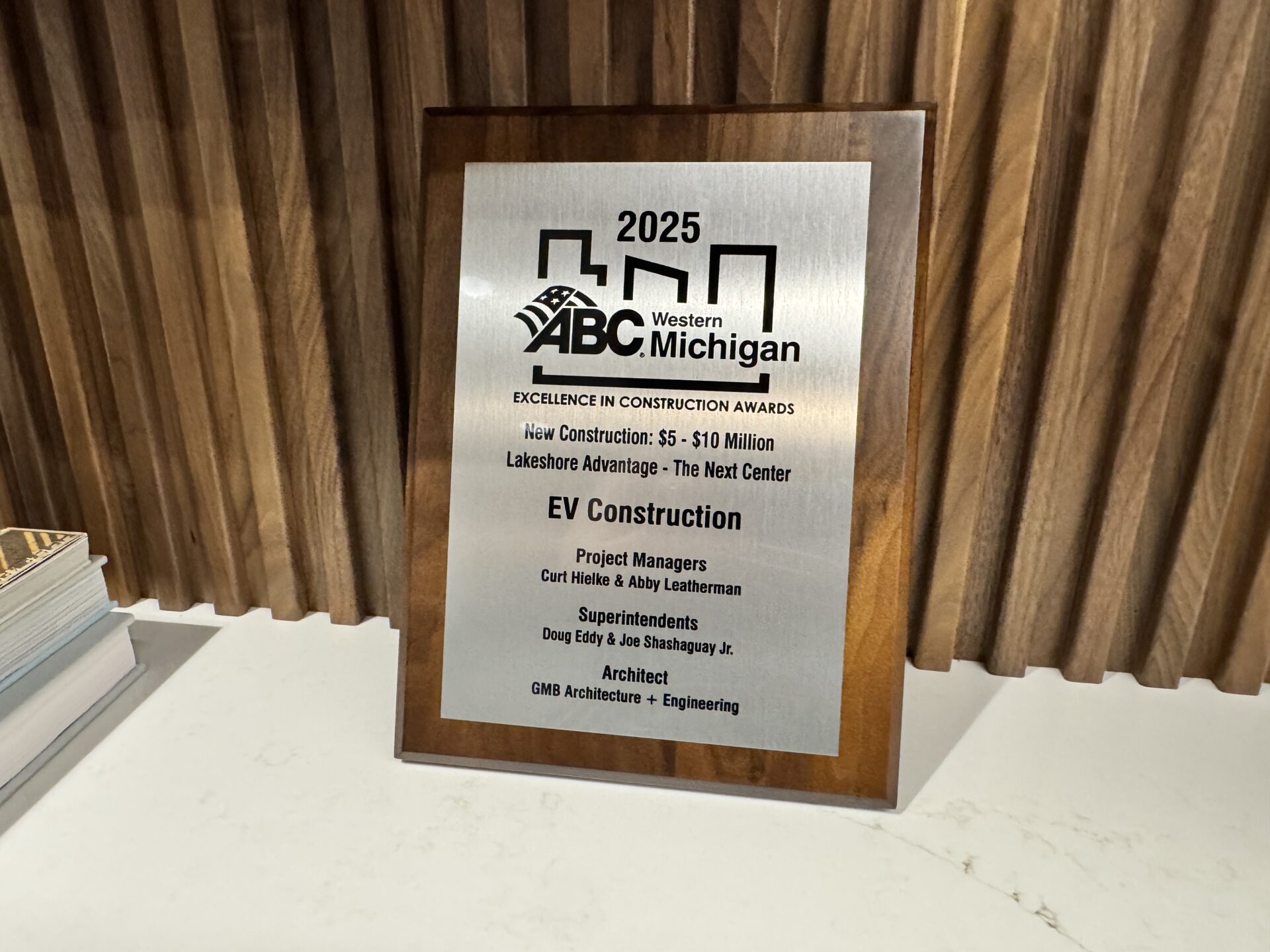 2025 Excellence in Construction Award for Lakeshore Advantage The Next Center EV Construction